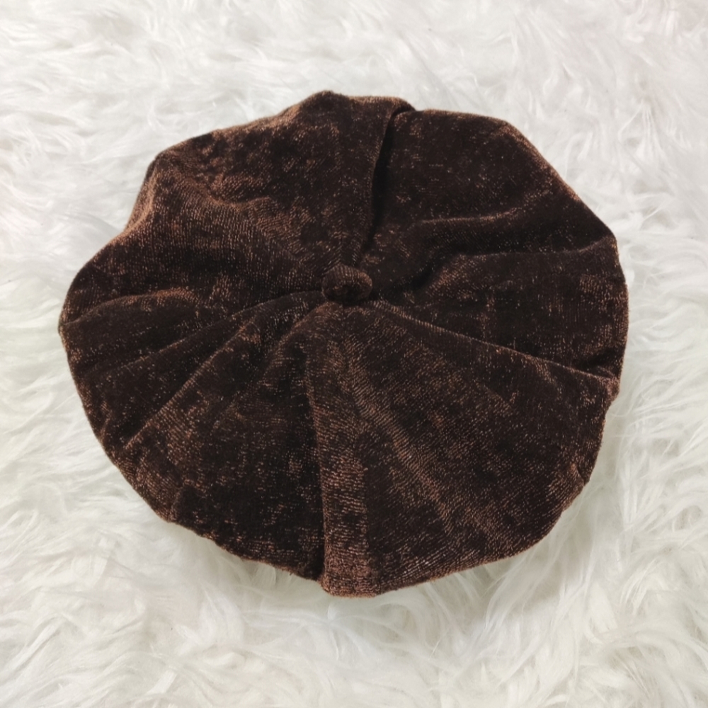 Brown beret hat